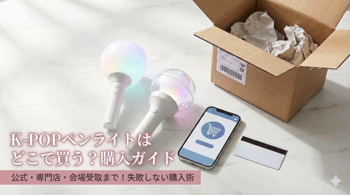K-POPペンライト購入ガイドのアイキャッチ画像。