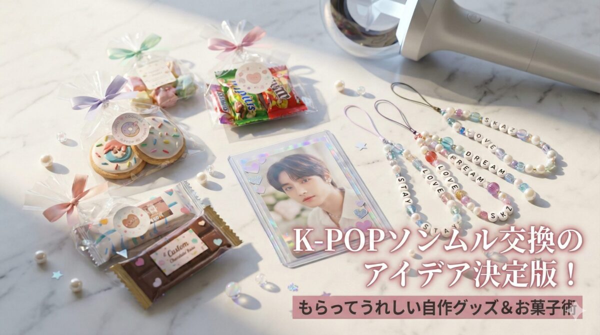 K-POPのソンムル交換で喜ばれる自作グッズやお菓子の詰め合わせ