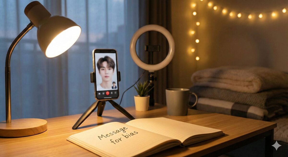 K-POPのヨントン（ビデオ通話イベント）を待機しているスマートフォンの様子。